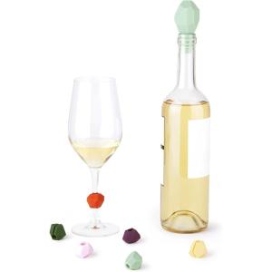 Umbra Umbra Gem Wine Bottle Stopper and Glass Charms, Multicolored