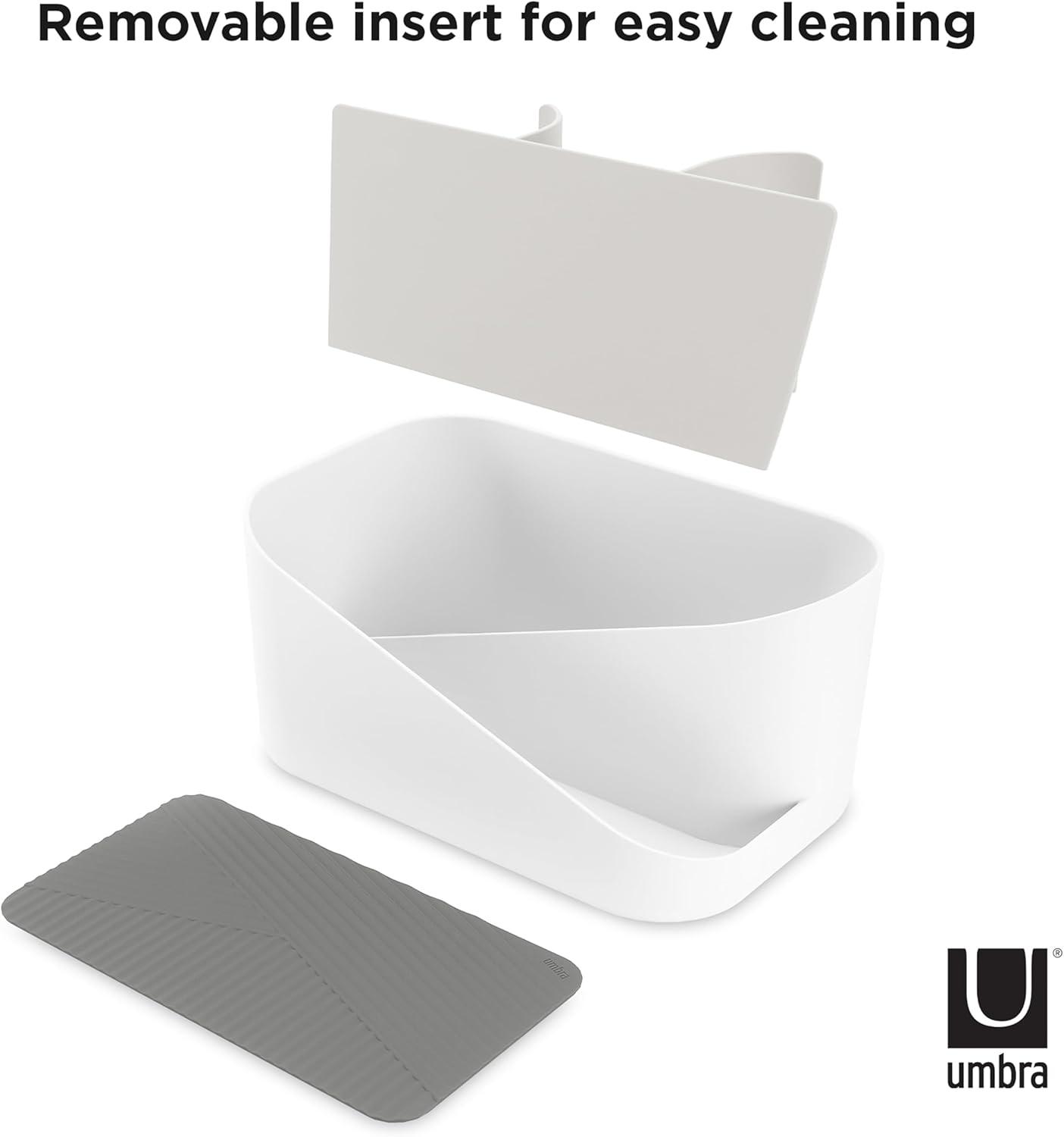 image:imageUmbra Glam Organizer Countertop Makeup and Cosmetic MultiFunction Storage for Hair Tools with Dividers ClearDark GrayWhite