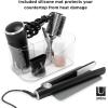 Umbra Glam Organizer, Countertop Makeup and Cosmetic Multi-Function Storage for Hair Tools with Dividers, Clear/Dark Gray(Clear)