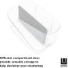 Umbra Glam Organizer, Countertop Makeup and Cosmetic Multi-Function Storage for Hair Tools with Dividers, Clear/Dark Gray(Clear)