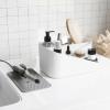 Umbra Glam Organizer, Countertop Makeup and Cosmetic Multi-Function Storage for Hair Tools with Dividers, Clear/Dark Gray(White)