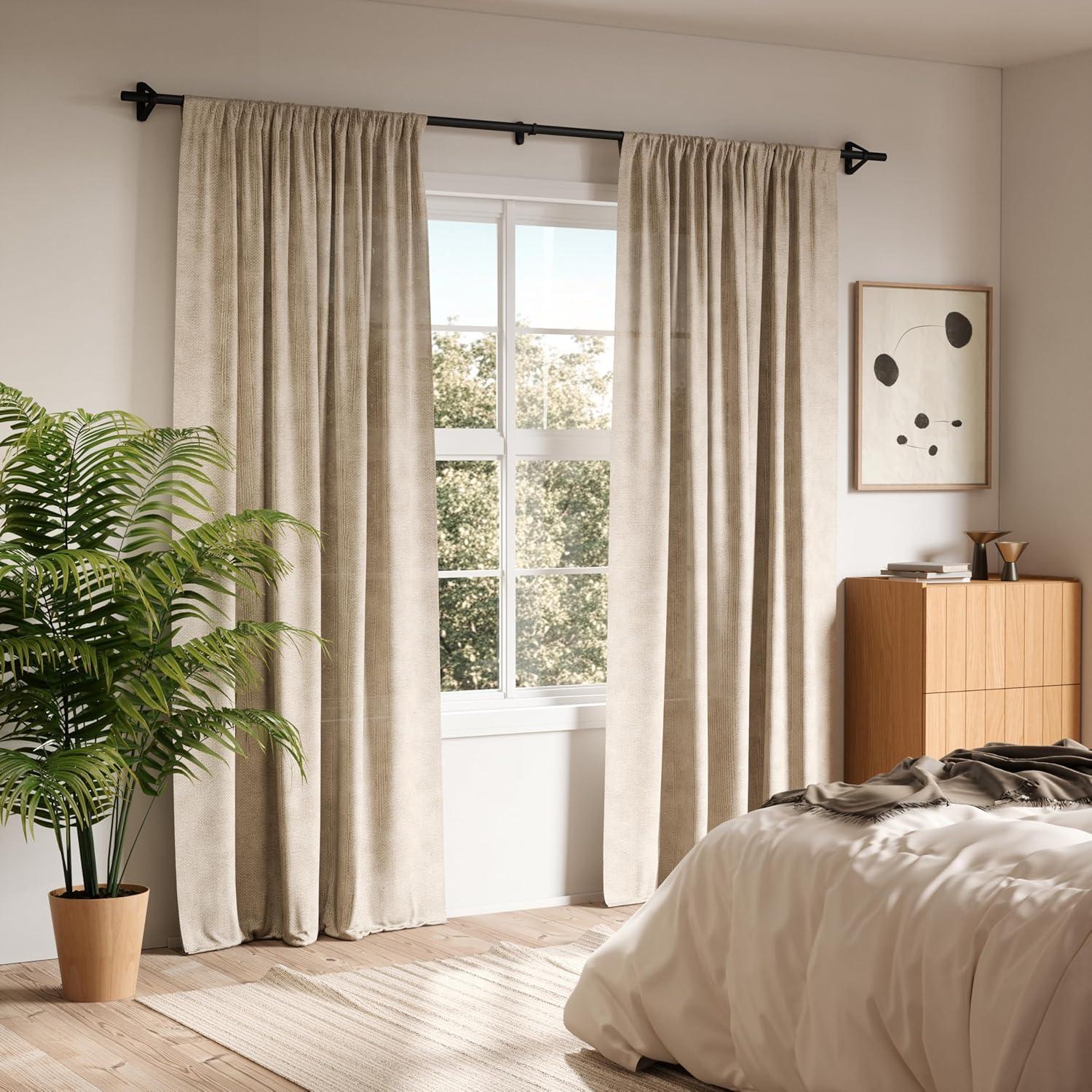 image:imageUmbra Trinity PinPoint Curtain Rod 42120 Inch Steel NoDrill Installation Modern Geometric Design Black