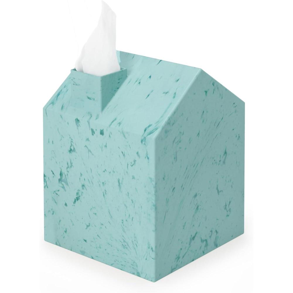 image:imageUmbra Casa Tissue Box Cover Modern HouseShaped Tissue Box Holder for Standard Square Boutique Tissue Boxes Ocean Plastic Bathroom amp Home Dcor Ocean SandOcean Blue