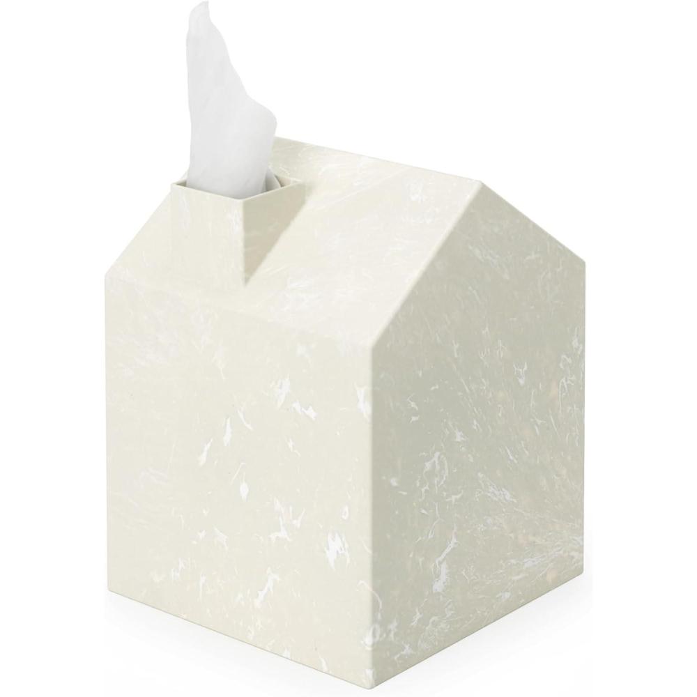 image:imageUmbra Casa Tissue Box Cover Modern HouseShaped Tissue Box Holder for Standard Square Boutique Tissue Boxes Ocean Plastic Bathroom amp Home Dcor Ocean SandOcean Sand