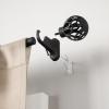 Umbra Aria Cage Pin-Point Curtain Rod 42-120″, Matte Black, Steel, No-Drill Installation, Openwork Orb Finials