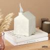 Umbra Casa Tissue Box Cover – Modern House-Shaped Tissue Box Holder for Standard Square Boutique Tissue Boxes, Ocean Plastic, Bathroom & Home Décor, Ocean Sand(Ocean Sand)