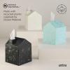 Umbra Casa Tissue Box Cover – Modern House-Shaped Tissue Box Holder for Standard Square Boutique Tissue Boxes, Ocean Plastic, Bathroom & Home Décor, Ocean Sand(Ocean Sand)