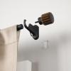 Umbra Evie Pin-Point Curtain Rod 42-120 inch, Black/Walnut, Steel, No-Drill Installation