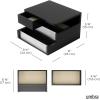 Umbra Malibu Jewelry Box – 3-Tier Storage Organizer with Linen-Lined Compartments, Real Wood, Fluted Glass Accents & Non-Slip Feet for Dresser, Nightstand, or Vanity, Black(Black)