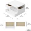 Umbra Malibu Jewelry Box – 3-Tier Storage Organizer with Linen-Lined Compartments, Real Wood, Fluted Glass Accents & Non-Slip Feet for Dresser, Nightstand, or Vanity, Black(White)