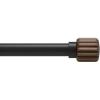 Umbra Evie Pin-Point Curtain Rod 42-120 inch, Black/Walnut, Steel, No-Drill Installation