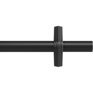 Umbra Trinity Pin-Point Curtain Rod, 42-120 Inch, Steel, No-Drill Installation, Modern Geometric Design, Black