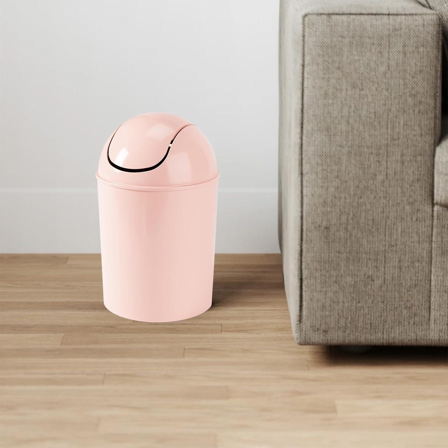 image:imageUmbra 125 Gallon Mini Waste Can with Removable SwingTop Lid Small Garbage Bin for Kitchen Bathroom Bedroom Office Compact Trash Can Fit Under Tables amp Counters Dark BluePink