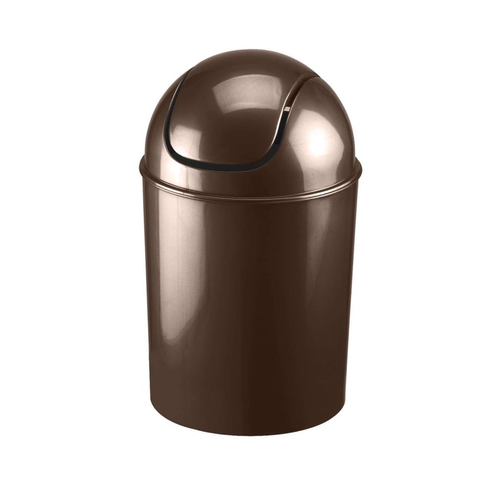 image:imageUmbra 125 Gallon Mini Waste Can with Removable SwingTop Lid Small Garbage Bin for Kitchen Bathroom Bedroom Office Compact Trash Can Fit Under Tables amp Counters Dark BlueBronze
