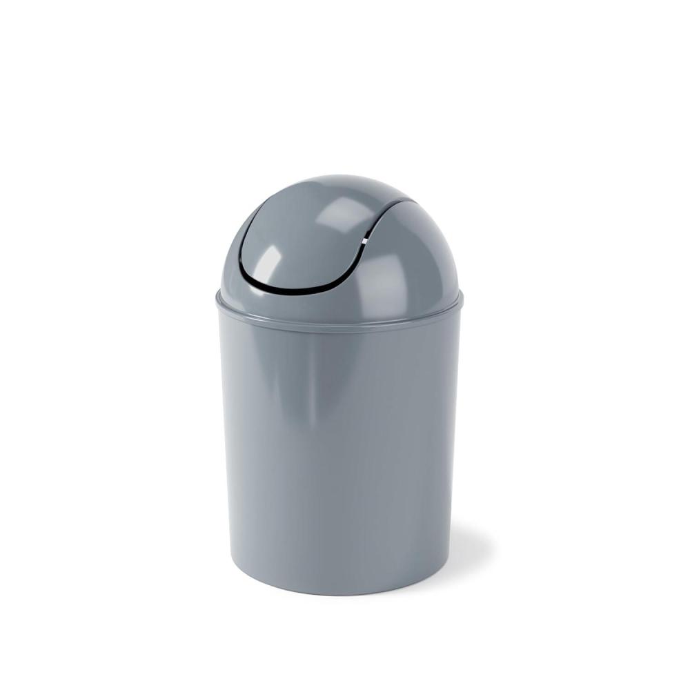 image:imageUmbra 125 Gallon Mini Waste Can with Removable SwingTop Lid Small Garbage Bin for Kitchen Bathroom Bedroom Office Compact Trash Can Fit Under Tables amp Counters Dark BlueSteel Blue