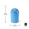 Umbra 1.25 Gallon Mini Waste Can with Removable Swing-Top Lid – Small Garbage Bin for Kitchen, Bathroom, Bedroom, Office – Compact Trash Can Fit Under Tables & Counters – Dark Blue(Sky Blue)