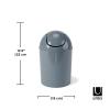 Umbra 1.25 Gallon Mini Waste Can with Removable Swing-Top Lid – Small Garbage Bin for Kitchen, Bathroom, Bedroom, Office – Compact Trash Can Fit Under Tables & Counters – Dark Blue(Slate Blue)
