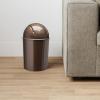 Umbra 1.25 Gallon Mini Waste Can with Removable Swing-Top Lid – Small Garbage Bin for Kitchen, Bathroom, Bedroom, Office – Compact Trash Can Fit Under Tables & Counters – Dark Blue(Bronze)