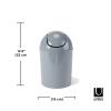 Umbra 1.25 Gallon Mini Waste Can with Removable Swing-Top Lid – Small Garbage Bin for Kitchen, Bathroom, Bedroom, Office – Compact Trash Can Fit Under Tables & Counters – Dark Blue(Steel Blue)
