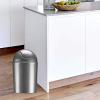 Umbra 1.25 Gallon Mini Waste Can with Removable Swing-Top Lid – Small Garbage Bin for Kitchen, Bathroom, Bedroom, Office – Compact Trash Can Fit Under Tables & Counters – Dark Blue(Silver)