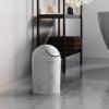 Umbra 1.25 Gallon Mini Waste Can with Removable Swing-Top Lid – Small Garbage Bin for Kitchen, Bathroom, Bedroom, Office – Compact Trash Can Fit Under Tables & Counters – Dark Blue(White Marble)