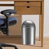 Umbra 1.25 Gallon Mini Waste Can with Removable Swing-Top Lid – Small Garbage Bin for Kitchen, Bathroom, Bedroom, Office – Compact Trash Can Fit Under Tables & Counters – Dark Blue(Silver)