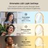Umbra Bellwood Vanity Mirror, Double-Sided 1x/10x Magnifying Mirror with 3 LED Light Temperatures, Dimmable Touch Sensor, USB-C Powered, Integrated Storage Tray – White/Natural