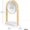 Umbra Bellwood Vanity Mirror, Double-Sided 1x/10x Magnifying Mirror with 3 LED Light Temperatures, Dimmable Touch Sensor, USB-C Powered, Integrated Storage Tray – White/Natural