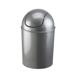 Umbra 1.25 Gallon Mini Waste Can with Removable Swing-Top Lid – Small Garbage Bin for Kitchen, Bathroom, Bedroom, Office – Compact Trash Can Fit Under Tables & Counters – Dark Blue(Silver)