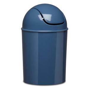Umbra 1.25 Gallon Mini Waste Can with Removable Swing-Top Lid – Small Garbage Bin for Kitchen, Bathroom, Bedroom, Office – Compact Trash Can Fit Under Tables & Counters – Dark Blue(Blue)