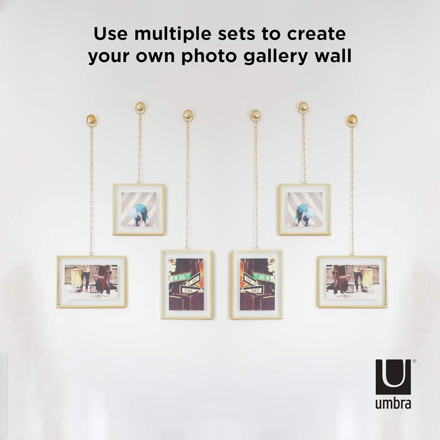 image:imageUmbra Chrome Fotochain 4x4 and 4x6 Picture Frame and Wall Decor Set for PhotosBrass