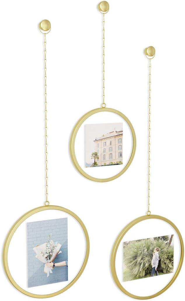 image:imageUmbra Chrome Fotochain 4x4 and 4x6 Picture Frame and Wall Decor Set for PhotosBrass