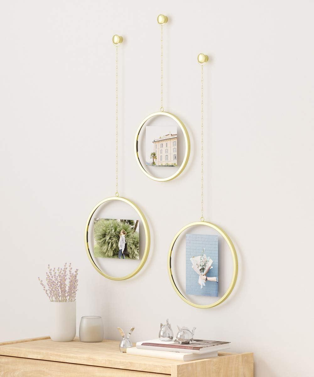 image:imageUmbra Chrome Fotochain 4x4 and 4x6 Picture Frame and Wall Decor Set for PhotosBrass