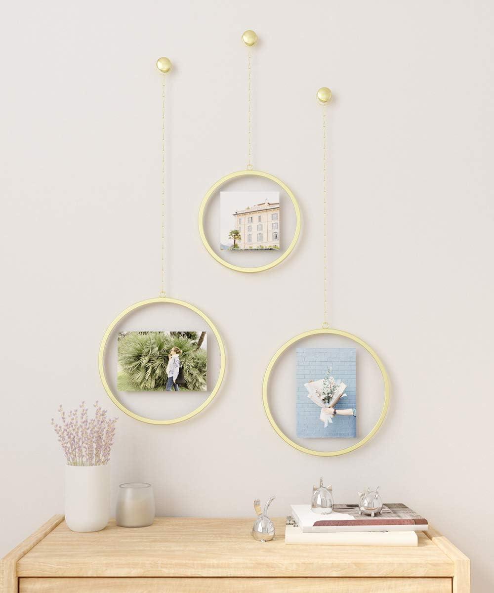 image:imageUmbra Chrome Fotochain 4x4 and 4x6 Picture Frame and Wall Decor Set for PhotosBrass