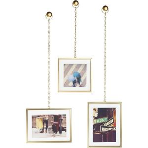 Umbra, Chrome Fotochain, 4×4 and 4×6 Picture Frame and Wall Decor Set for Photos(Brass)