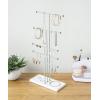 Umbra Trigem Tiered Tabletop Jewelry Organizer Freestanding Hanging Necklace, Earring and Bracelet Display, 5, Barnwood/Nickel(White/Nickel)