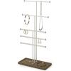 Umbra Trigem Tiered Tabletop Jewelry Organizer Freestanding Hanging Necklace, Earring and Bracelet Display, 5, Barnwood/Nickel(Barnwood/Nickel)