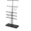 Umbra Trigem Tiered Tabletop Jewelry Organizer Freestanding Hanging Necklace, Earring and Bracelet Display, 5, Barnwood/Nickel(Black)